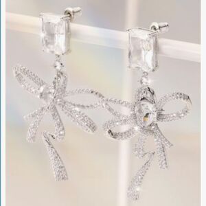 Trendy bow drop earrings A452
